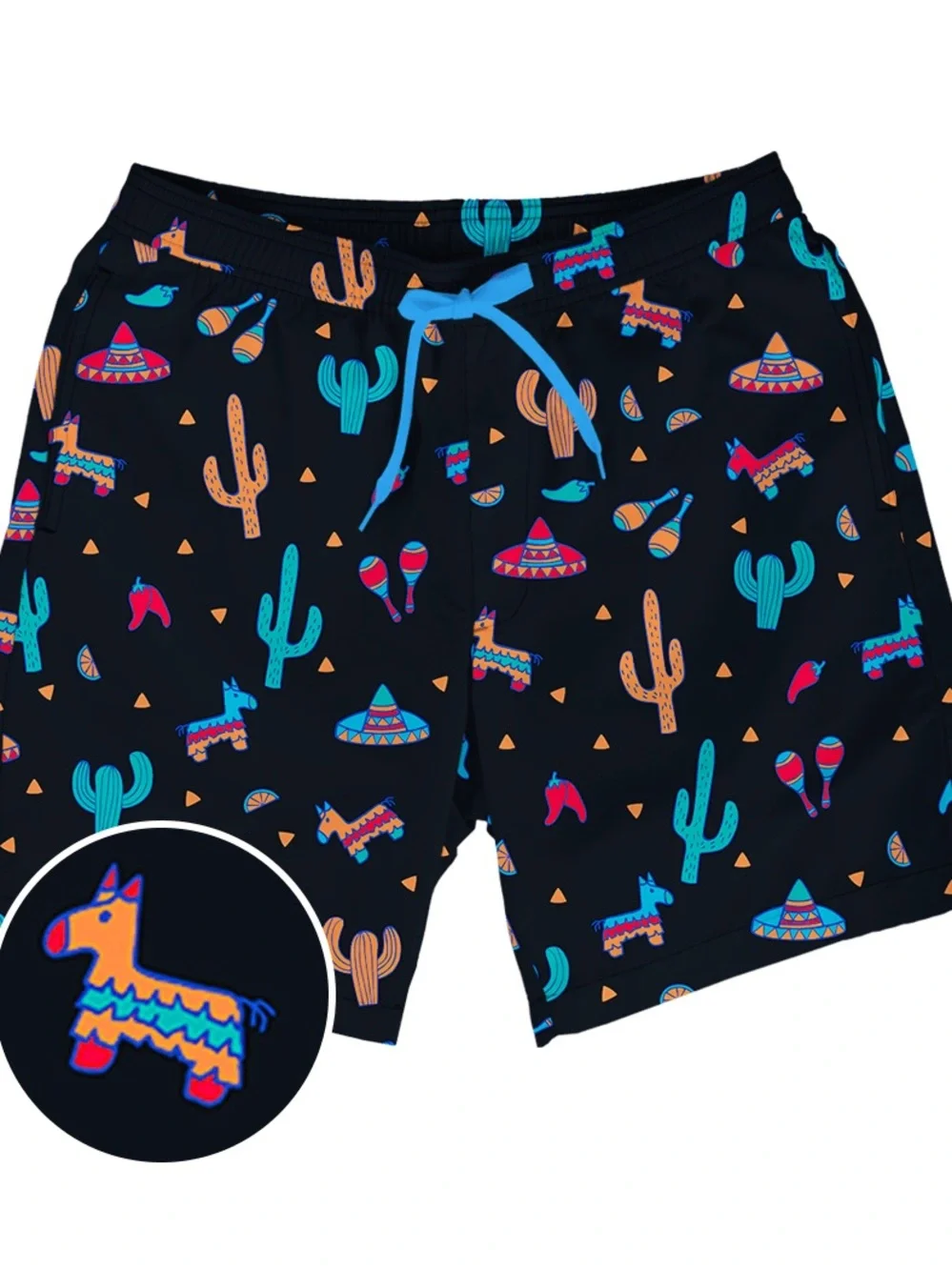 TIPSY ELVES Midnight Fiesta Stretch Swim Trunks Lined Size 3XL